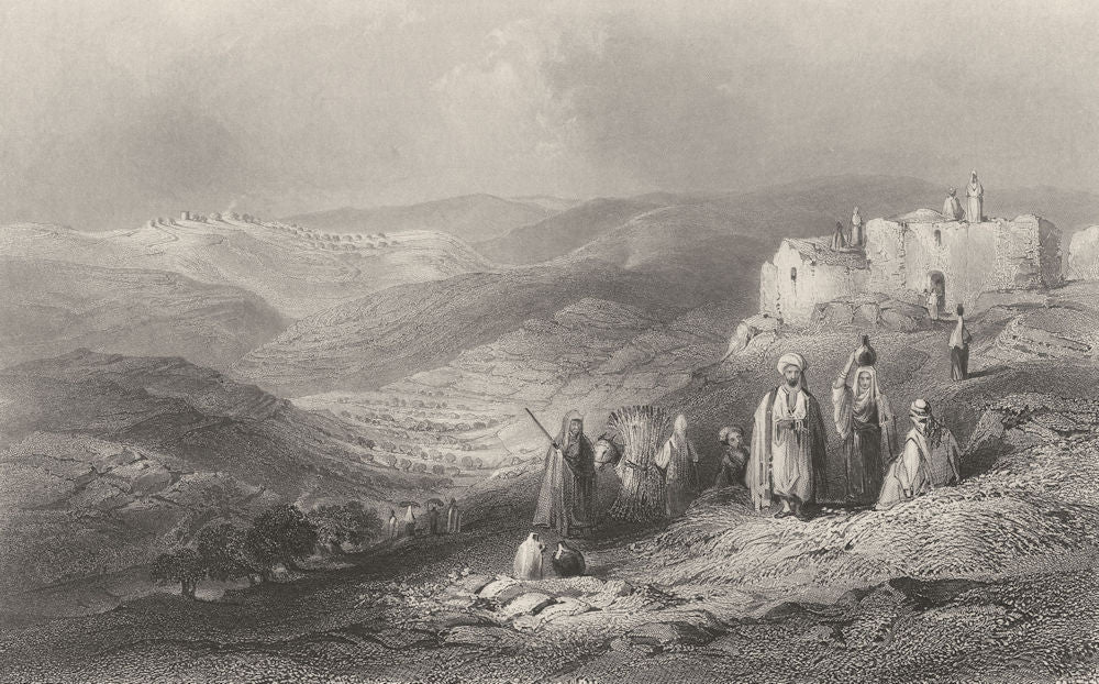 ISRAEL. Palestine. Gibeah from Michmash. (Bartlett) 1847 old antique print